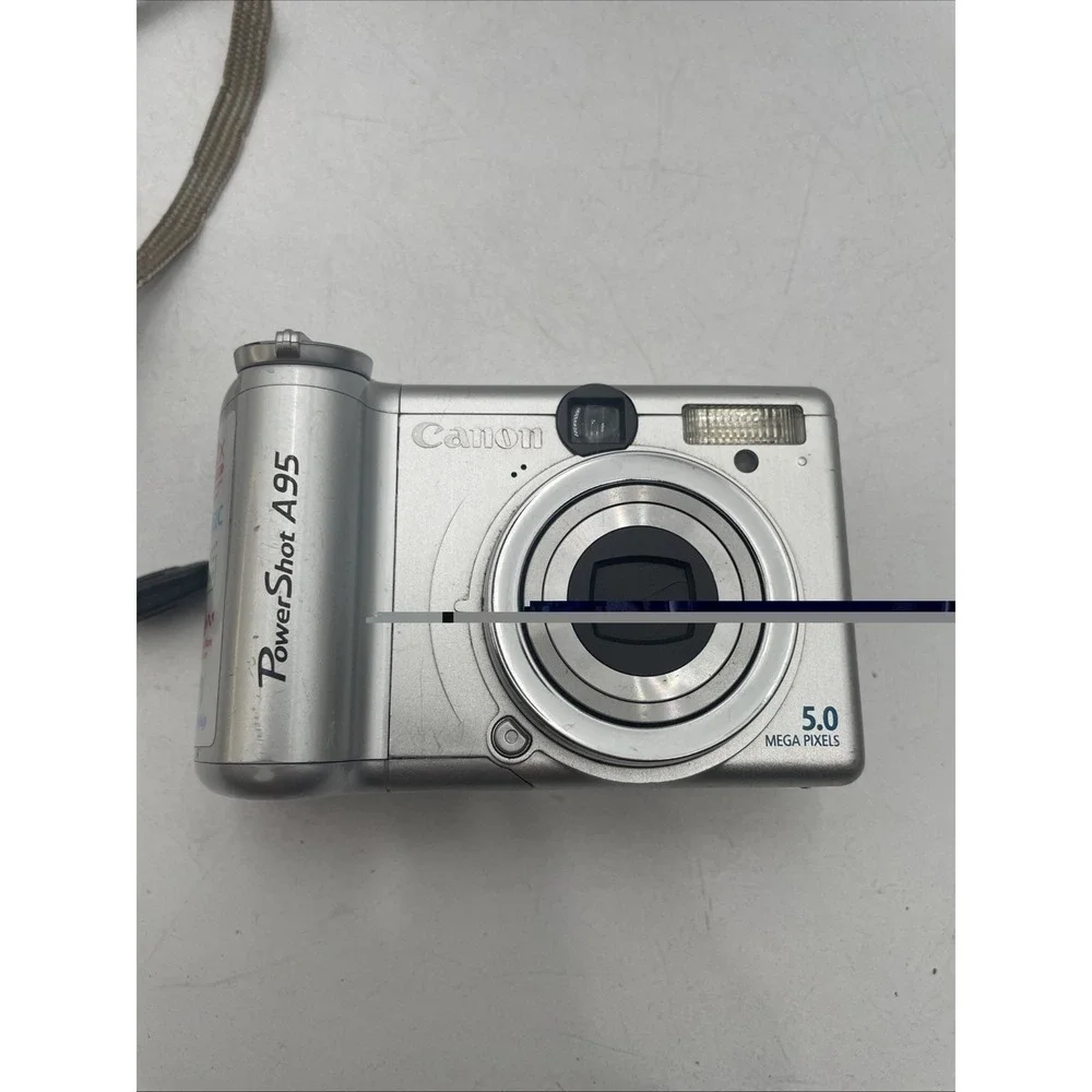 Canon PowerShot A95 5MP‎ Digital Camera 12X Zoom+Battery+Memory Card-TESTED